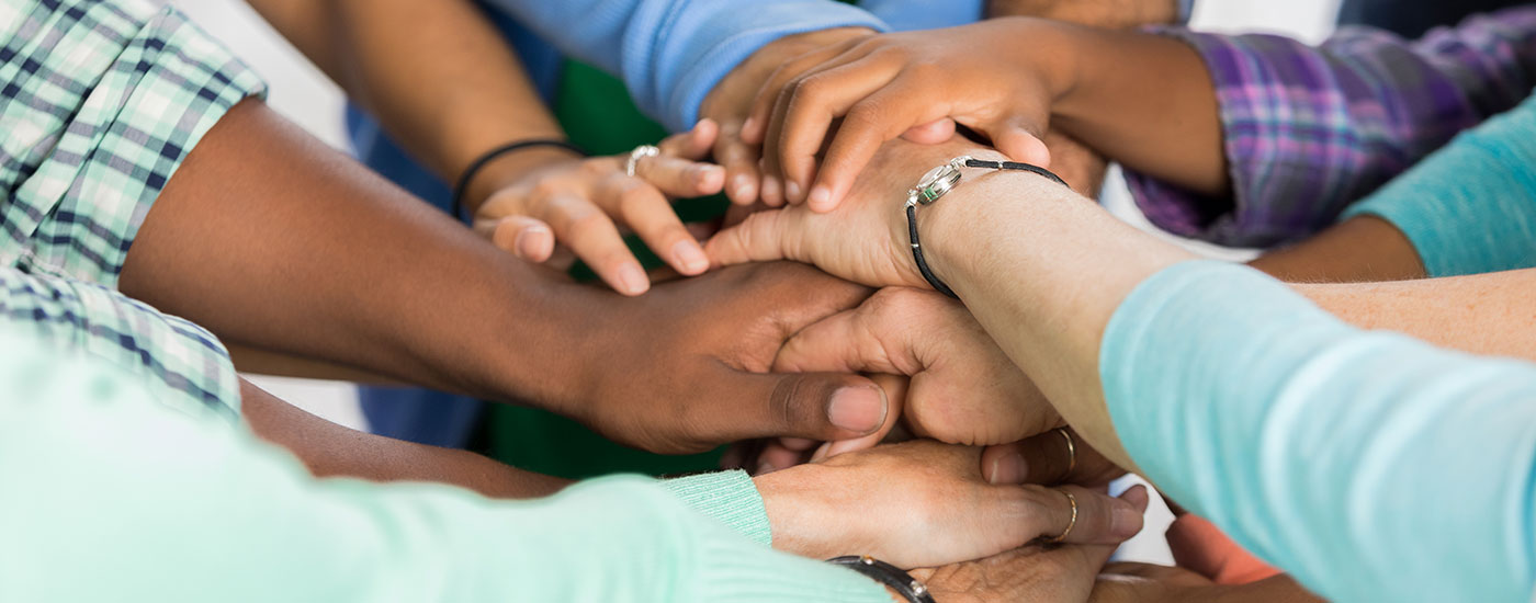 Diverse group of hands